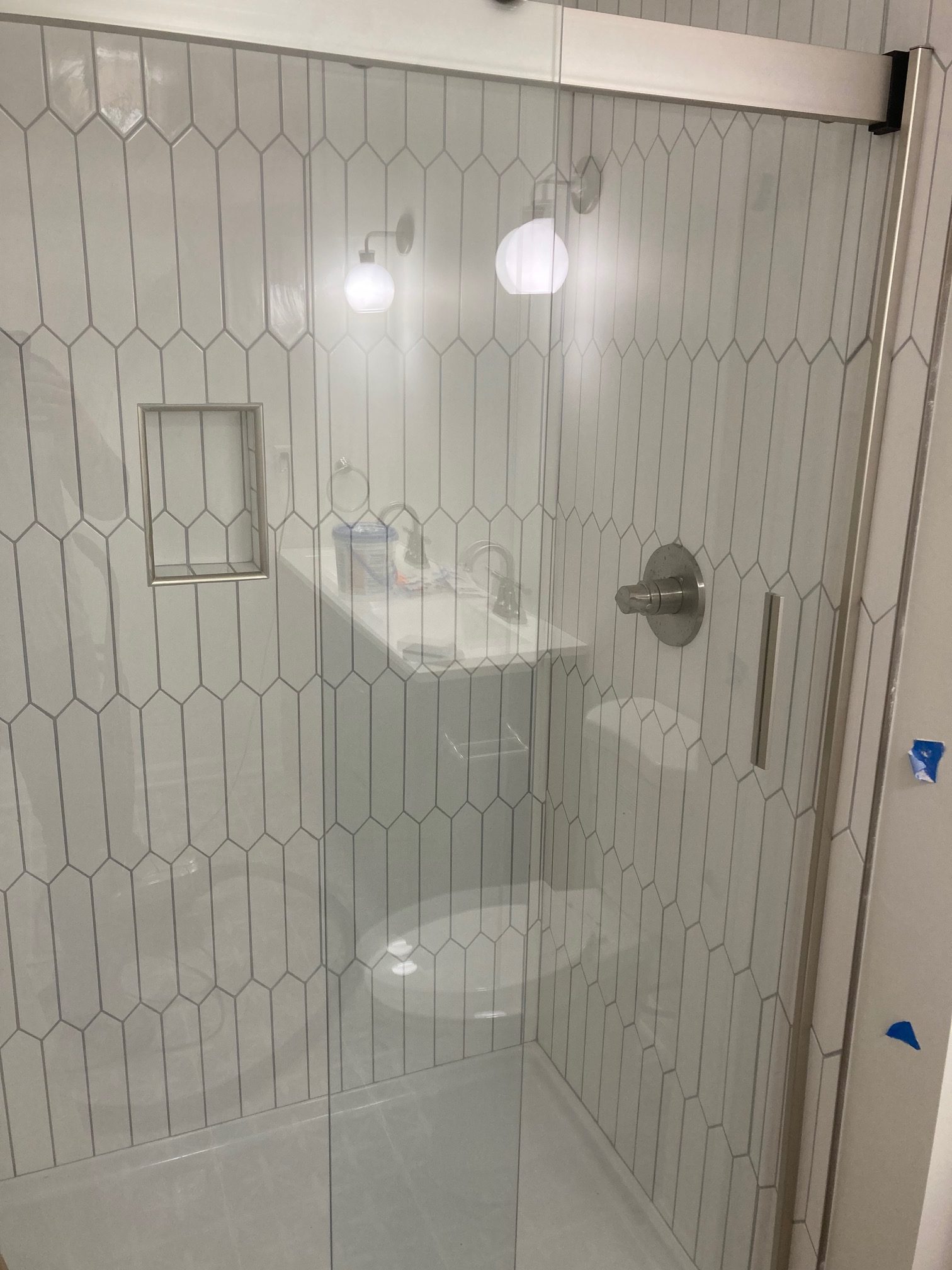 Bathroom Glass Block Installation